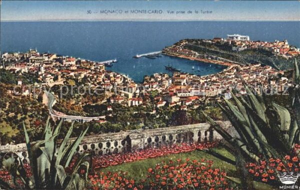 Monaco et Monte Carlo vue prise de la Turbie P