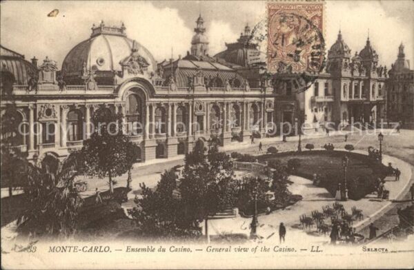 Monte-Carlo Casino Stempel auf AK