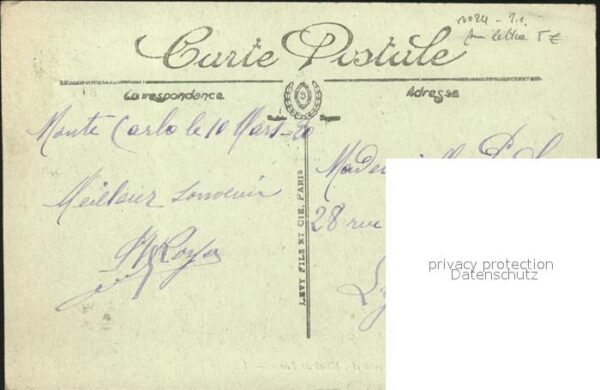 Monte-Carlo Casino et Hotel de Paris Stempel auf AK – Bild 2