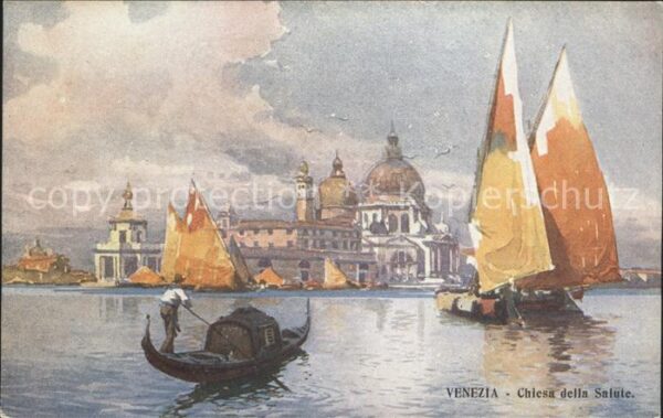 Venezia Venedig Chiesa della Salute Gondel Segelboote