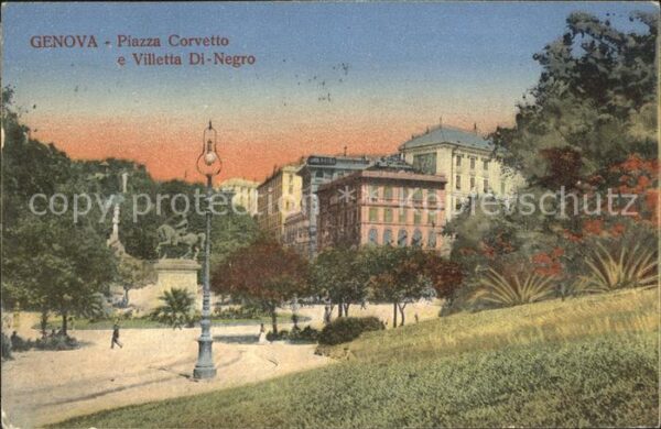 Genova Genua Liguria Piazza Corvetto Villetta Di Negro