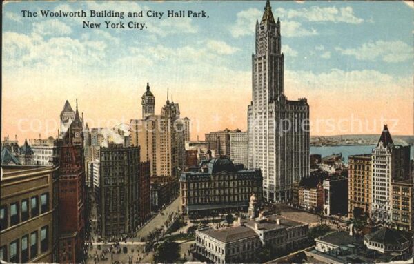 New York City Woolworth Building City Hall Park Skysc