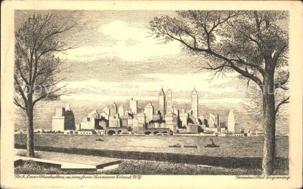 New York City Lower Manhattan Skyline view from Gover