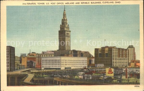 Cleveland Ohio Terminal Tower Post Office Midland and