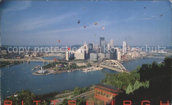 Pittsburgh Ballooning over the city Downtown Bridg