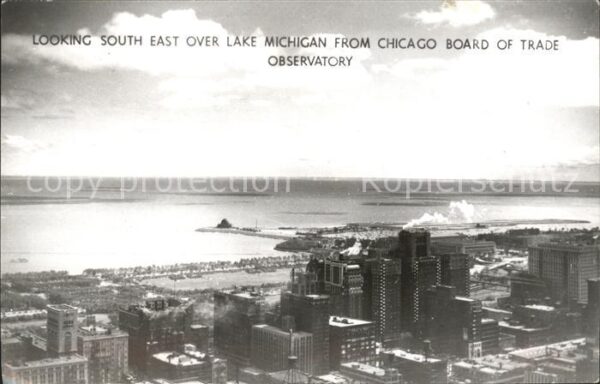 Chicago Illinois Panorama Lake Michigan view from Trade