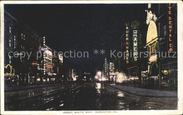 Scranton Pennsylvania Great White Way at night
