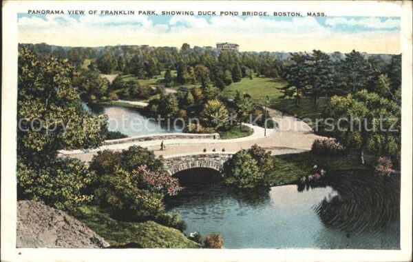Boston Massachusetts Panorama view of Franklin Park Duck Pon