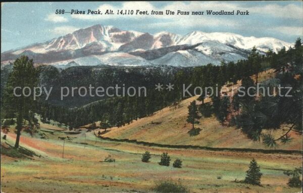 Woodland Park Panorama Pikes Peak Rocky Mountains