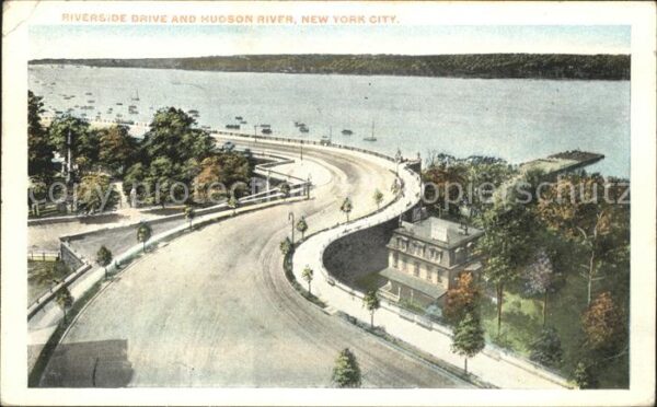 New York City Riverside Drive and Hudson River