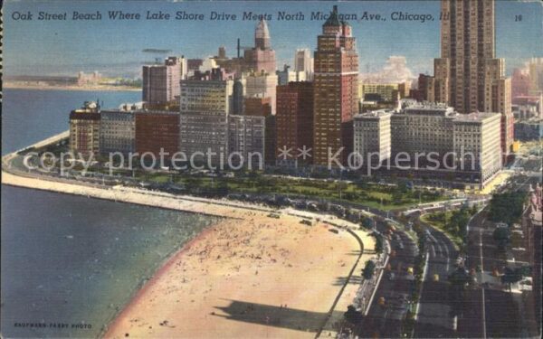 Chicago Illinois Oak Street Beach Skyscraper Drake Hotel