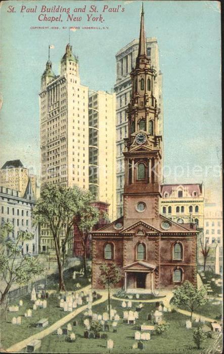 New York City St Paul Buildings and St Paul's Chapel