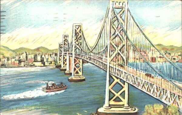 San Francisco California Oakland Bay Bridge Künstlerkarte