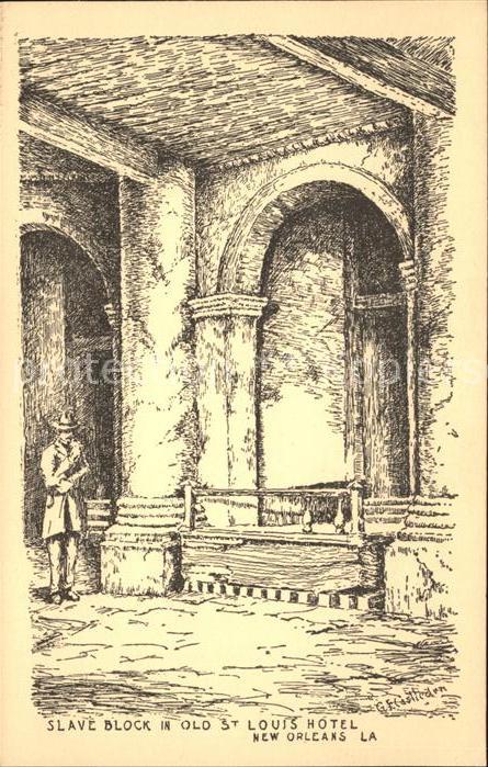 New Orleans Louisiana Old St Louis Hotel Sketches by Castlede