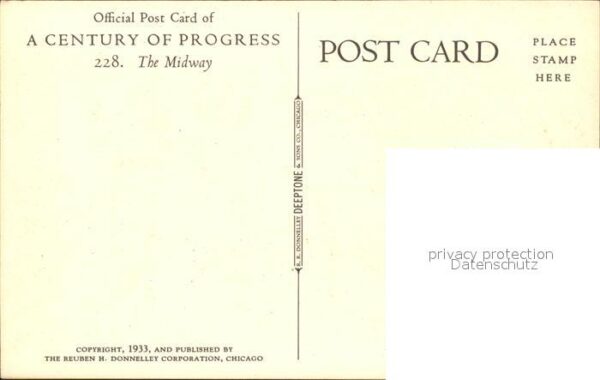 Chicago Illinois Official Card of Century of Progress Wo – Bild 2