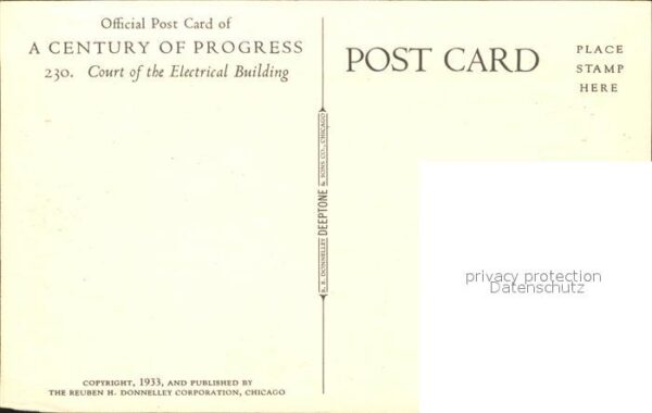 Chicago Illinois Official Card of Century of Progress Wo – Bild 2