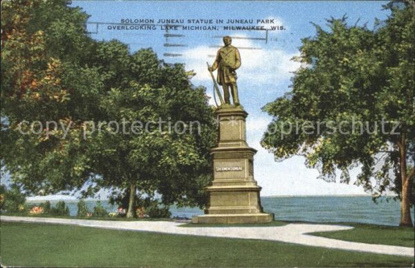 Milwaukee Wisconsin Solomon Juneau Statue Juneau Park Lake