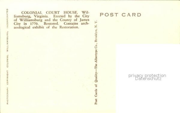 Williamsburg Virginia Colonial Court House 18th Century Histo – Bild 2