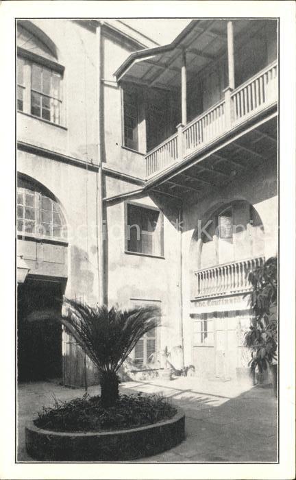 New Orleans Louisiana Court yard corner in Creole Mansion Fre