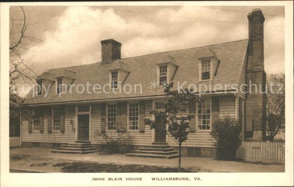 Williamsburg Virginia John Blair House 18th Century Historica