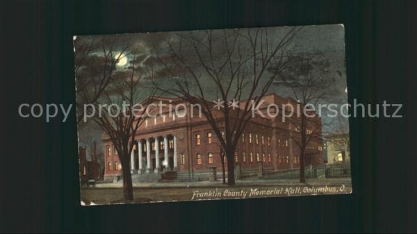 Columbus Ohio Franklin County Memorial Hall at night