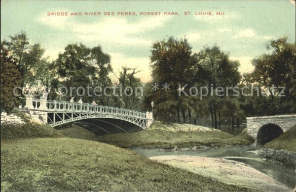 Saint Louis Missouri Bridge and Rives des Peres Forest Park