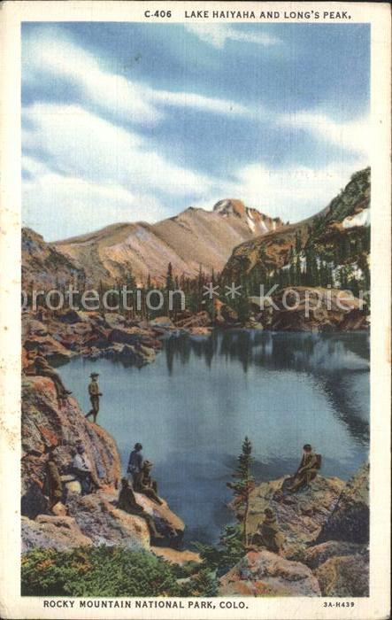 Rocky Mountain National Park Colorado Lake Haiyaha and Longs Peak