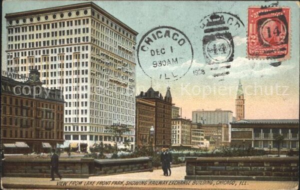 Chicago Illinois Railway Exchange Building view from Lak