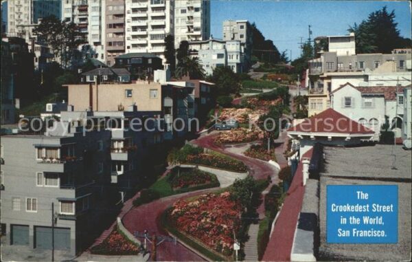 San Francisco California Lombard Street Crookedest Street in the