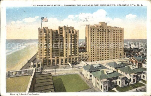 Atlantic City New Jersey Ambassador Hotel Bungalows Beach