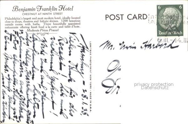 Philadelphia Pennsylvania Benjamin Franklin Hotel El Patio Restau – Bild 2