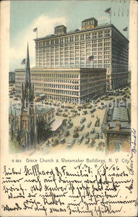 New York City Grace Church and Wanamaker Buildings