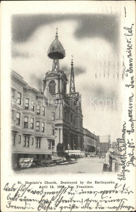 San Francisco California St Dominic's Church destroyed by the Ea
