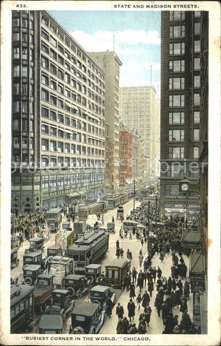 Chicago Illinois State and Madison Streets Traffic
