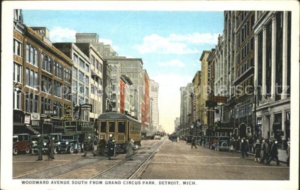 Detroit Michigan Woodward Avenue South from Grand Circus