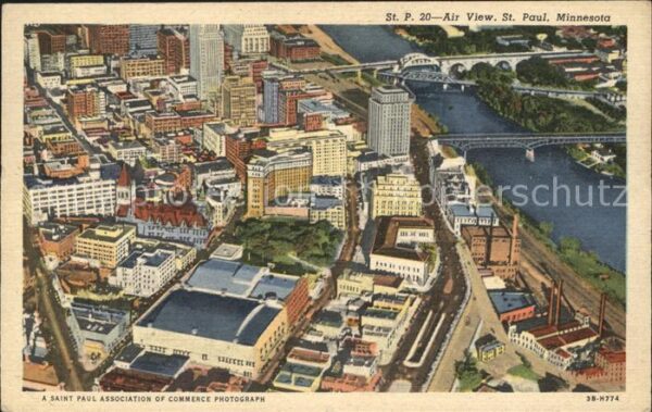 Saint Paul Minnesota Airview of Downtown Municipal Auditoriu