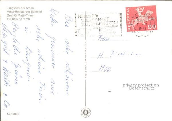 Langwies GR Hotel Restaurant Bahnhof Ortsblick – Bild 2