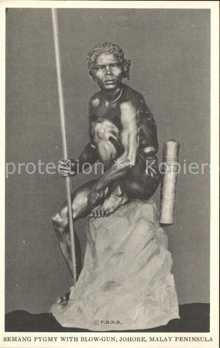Skulpturen Semang Pygmy Blow-Gun Johore Malay Peni
