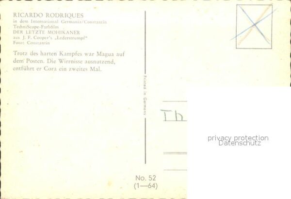 Kino Film Der letzte Mohikaner Ricardo Rodriques – Bild 2