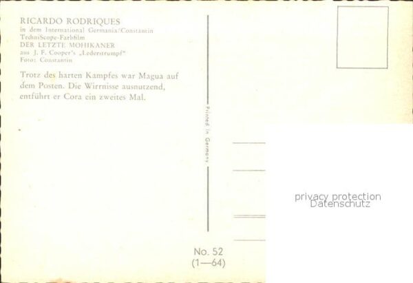 Kino Film Der letzte Mohikaner Ricardo Rodriques – Bild 2