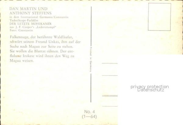 Kino Film Der letzte Mohikaner Nr. 4 Dan Martin A – Bild 2