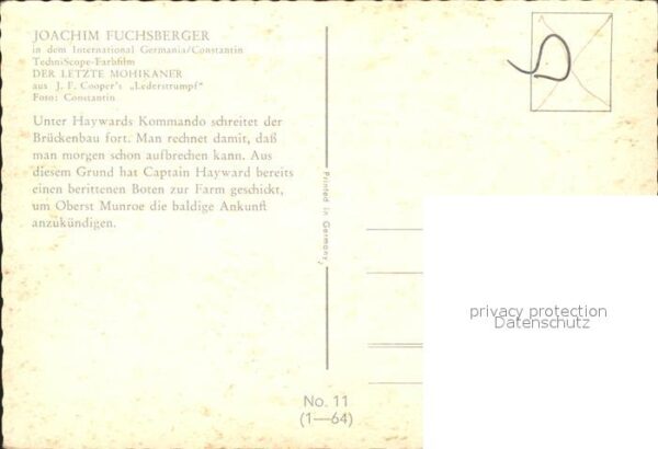 Kino Film Der letzte Mohikaner Nr. 11 Captain Hay – Bild 2