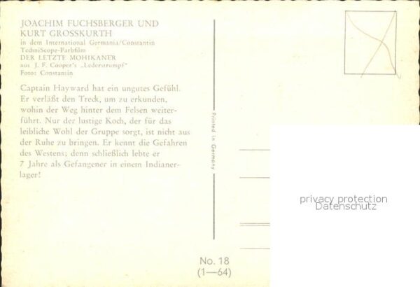 Kino Film Der letzte Mohikaner Nr. 18 Captain Hay – Bild 2