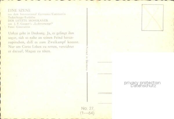 Kino Film Der letzte Mohikaner Nr. 27 Unkas Kampf – Bild 2
