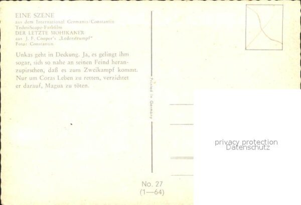 Kino Film Der letzte Mohikaner Nr. 27 Unkas Kampf – Bild 2