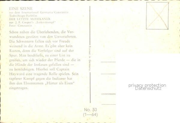 Kino Film Der letzte Mohikaner Nr. 30 – Bild 2