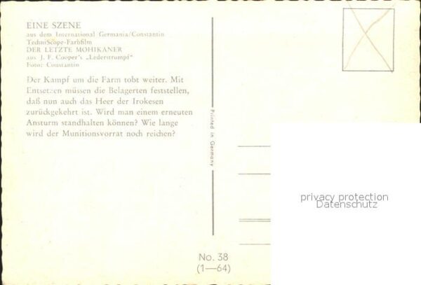 Kino Film Der letzte Mohikaner Nr. 38 – Bild 2