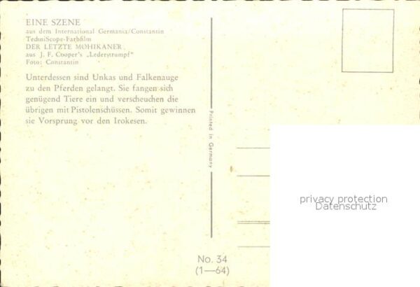 Kino Film Der letzte Mohikaner Nr. 34 Unkas Pferd – Bild 2