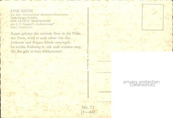 Kino Film Der letzte Mohikaner Nr. 12 – Bild 2
