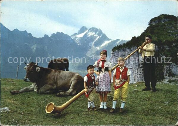Alphorn Alphornbläser Kinder Trachten Kuh Ebena